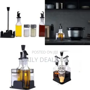 4-Piece Oil, Vinegar, and Spice Cruet Set - Multicolor