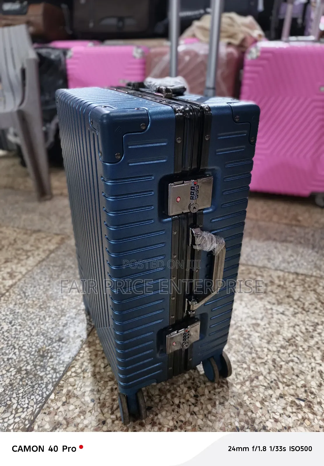 Original Noble Aluminum Plastic Suitcase. Extra Large Size