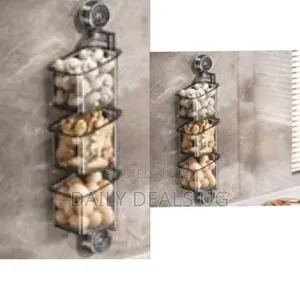 3-Tier Wall-Mounted Rotating Kitchen Storage Basket