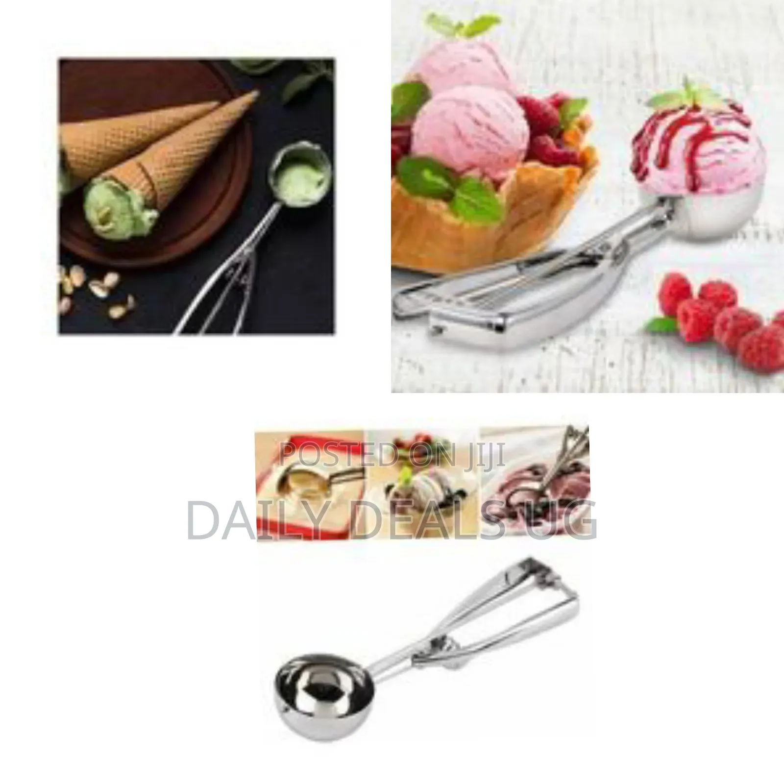 Stainless Steel Scooper/ Serving Spoon for Ice Cream - Multicolor