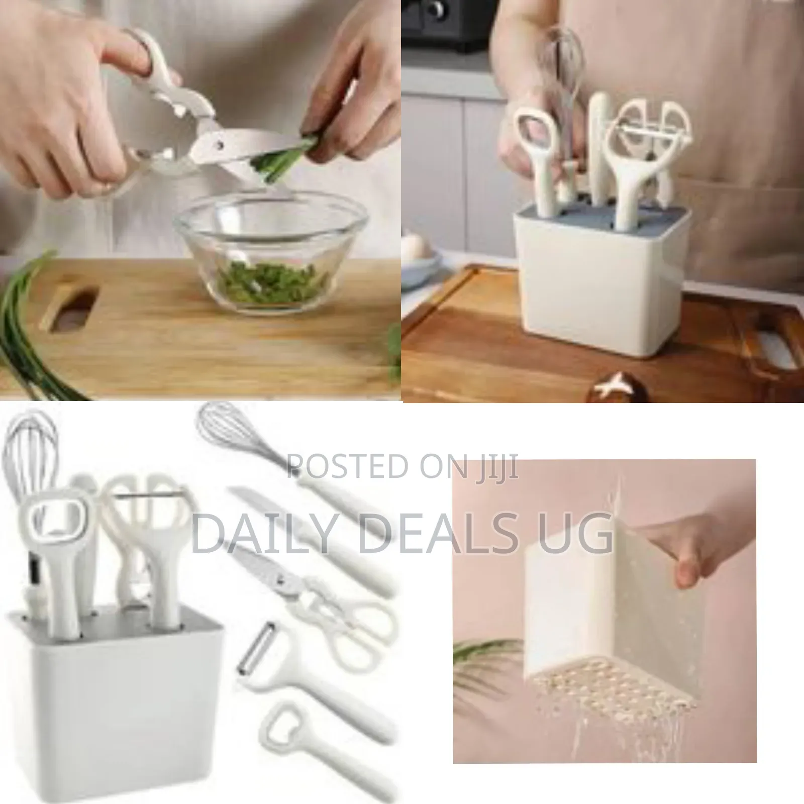 Minimalist Kitchen Utensil Set With Integrated Storage Caddy