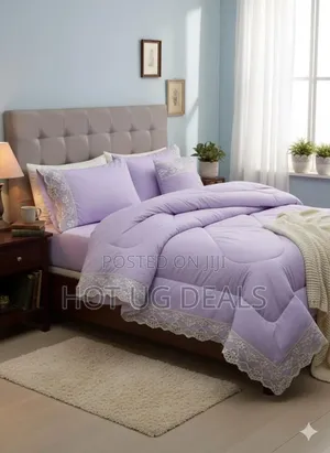 6pcs 6x6 Kingsize Lace Duvet With 1bedsheet, 2 Pillowcases 2 Cushions