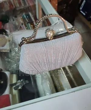 Womens Golden Glitter Clutch Purse Bag For Bridal Wedding Party