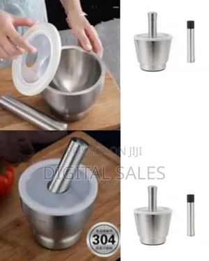 Stainless Steel Mortar and Pestle Set With Lid