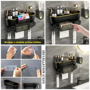 Unique Multifunctional Wall-mounted Toothbrush Holder And Organizer