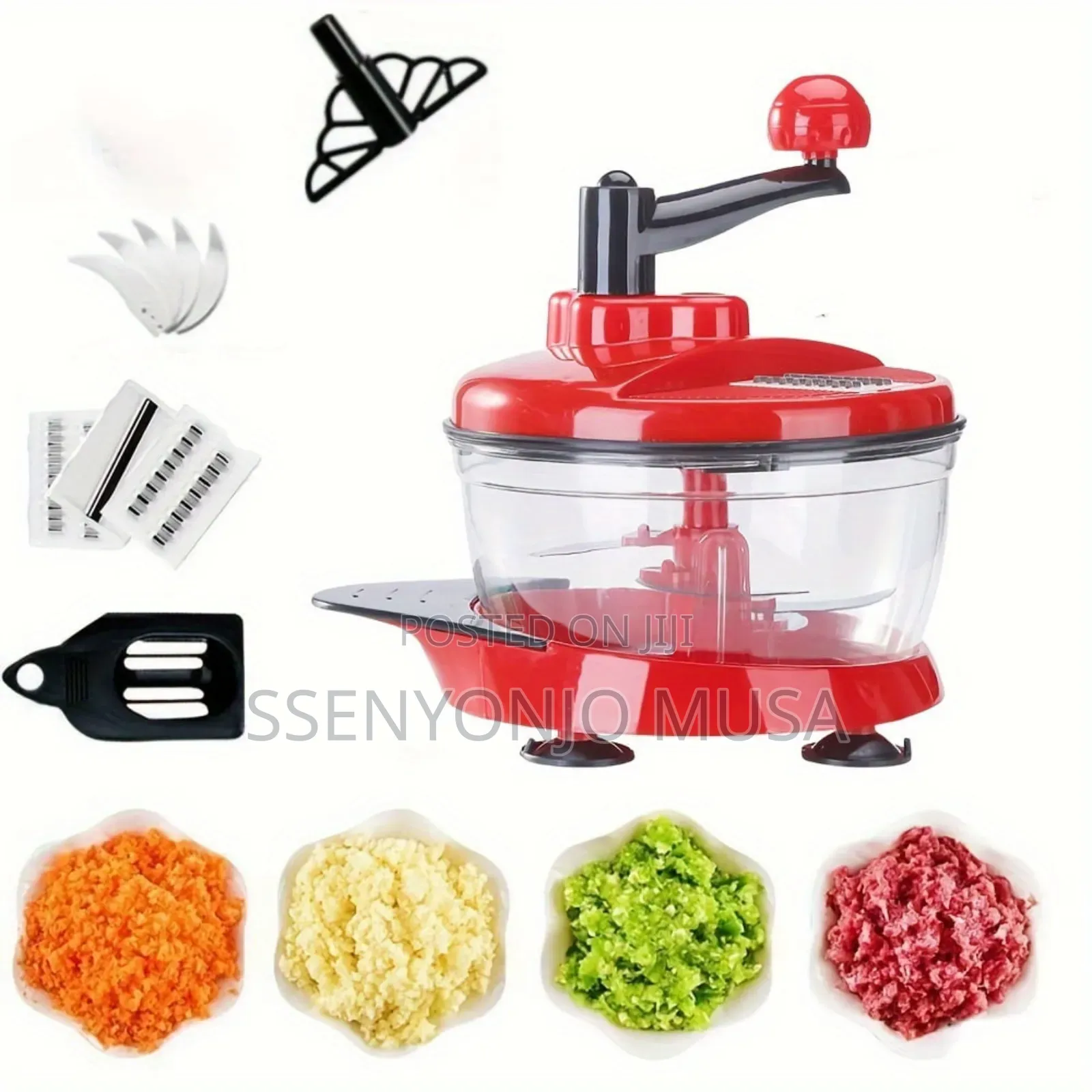 Manual Food Processor | Hand Operated Crank Chopper Blender
