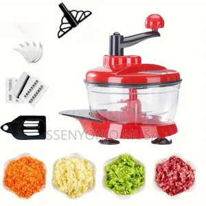 Manual Food Processor | Hand Operated Crank Chopper Blender