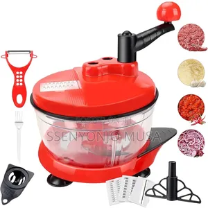 Manual Food Processor | Hand Operated Crank Chopper Blender