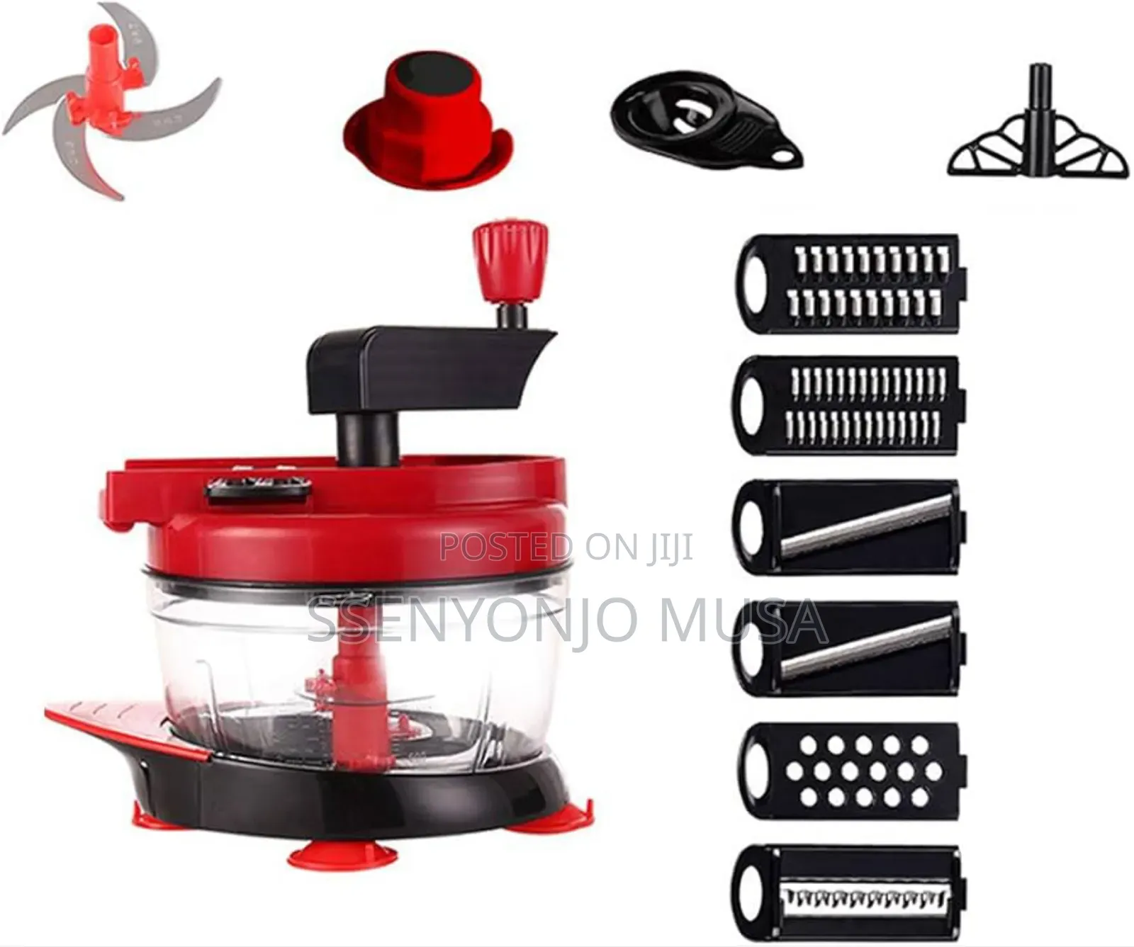 Manual Food Processor | Hand Operated Crank Chopper Blender