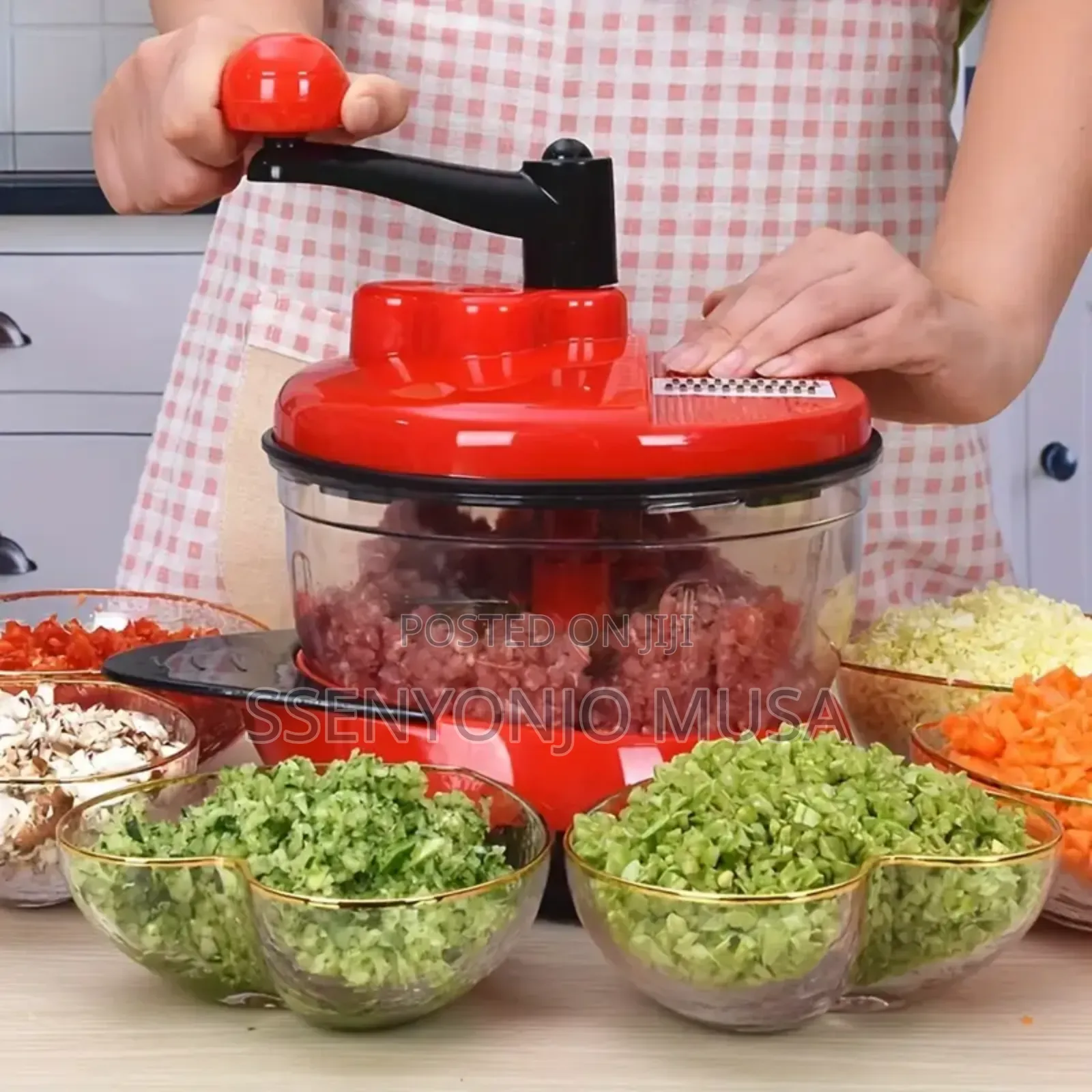 Manual Food Processor | Hand Operated Crank Chopper Blender