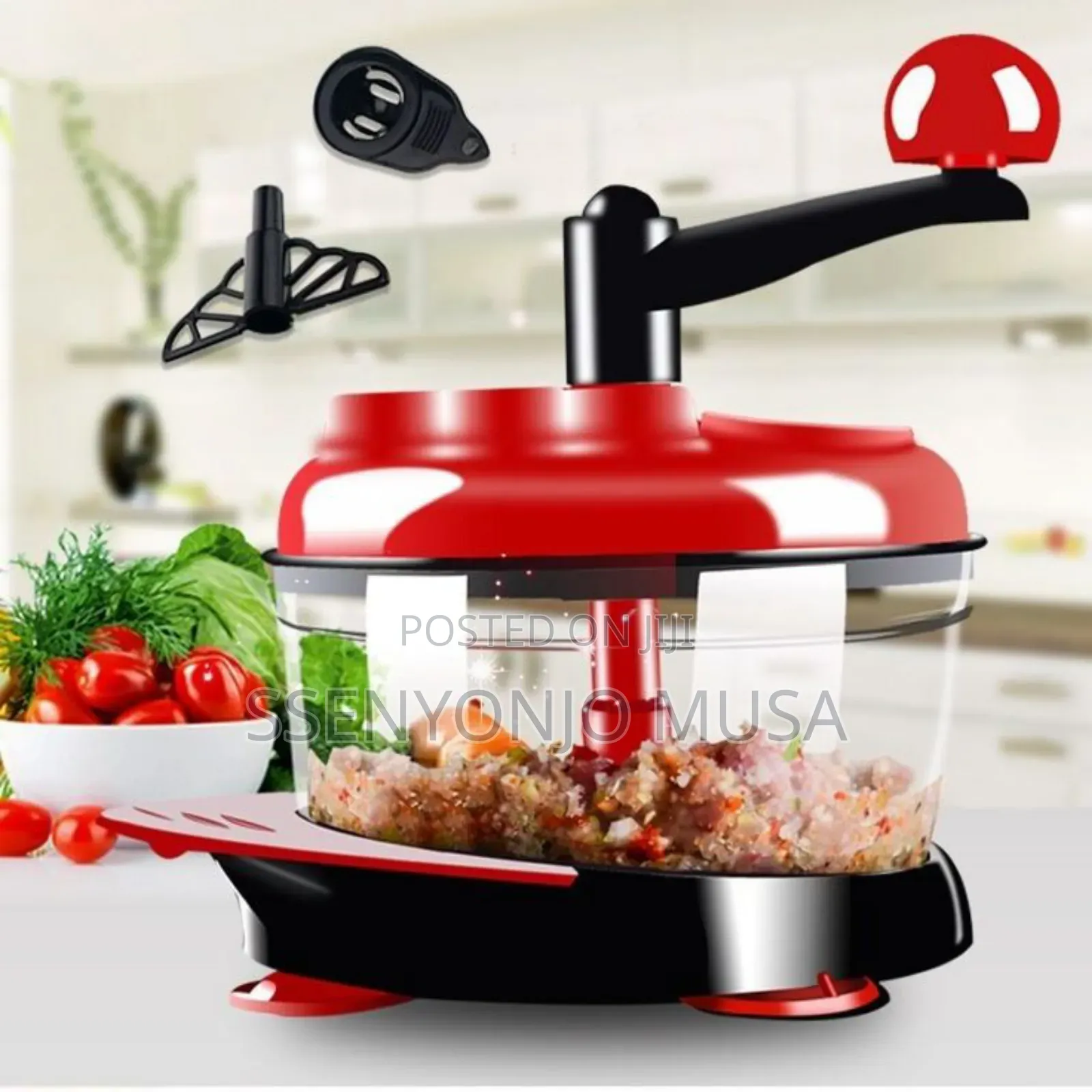 Manual Food Processor | Hand Operated Crank Chopper Blender