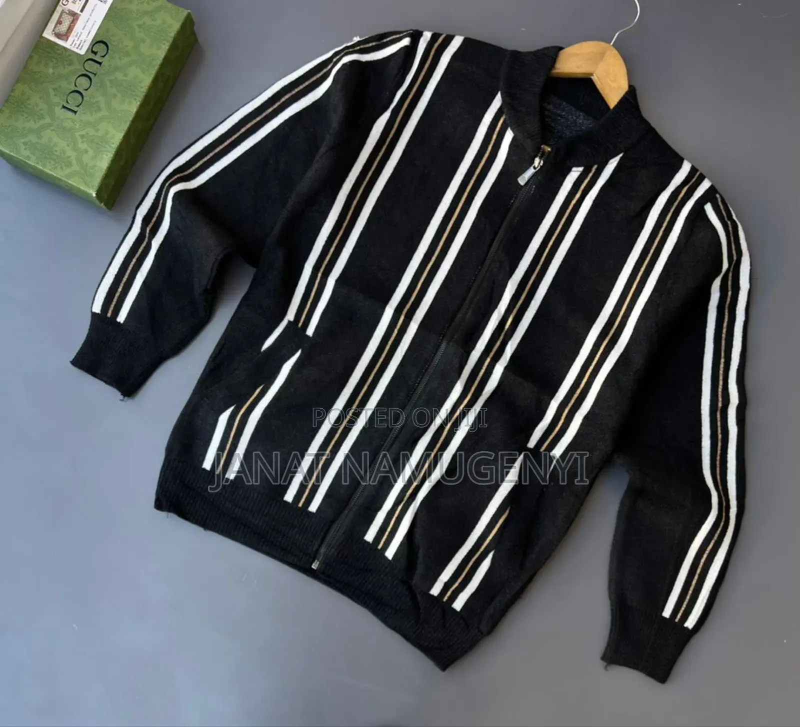 Black and White Zipped Sweater