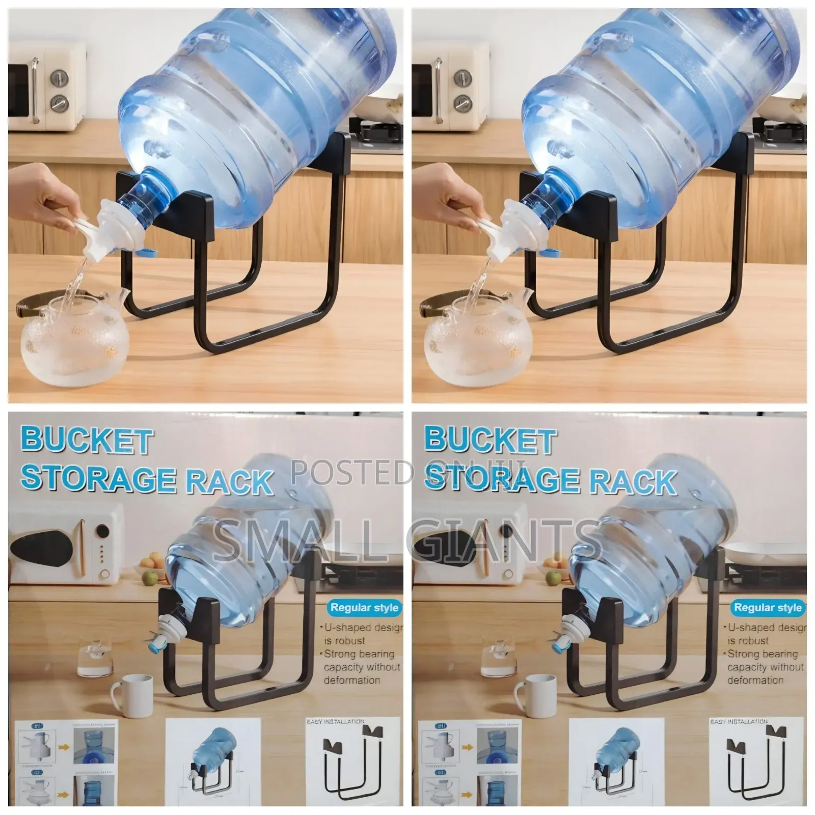 Metallic Water Bottle Rack and Tap