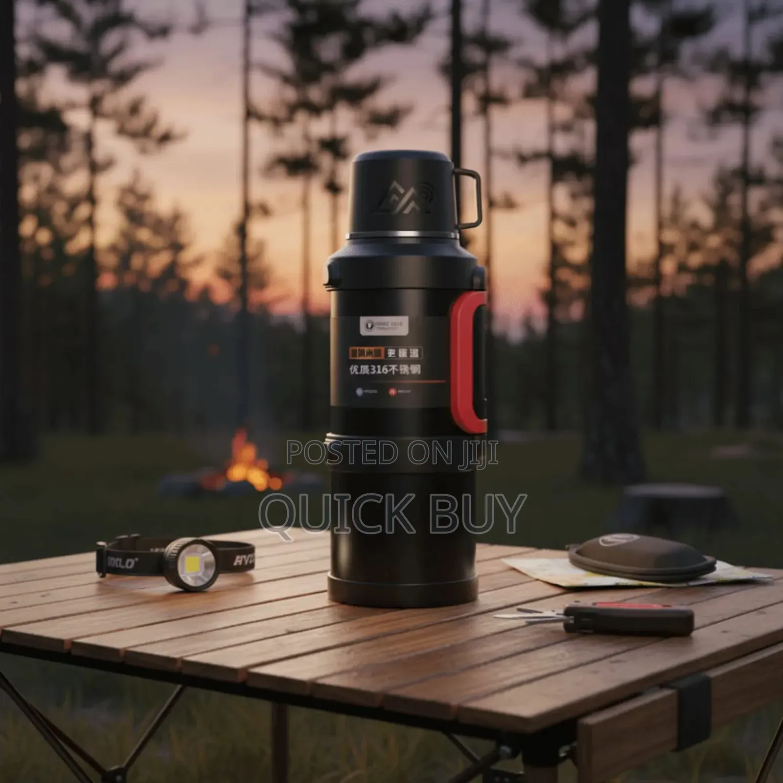 High-Capacity Stainless Steel Vacuum-Insulated Flask