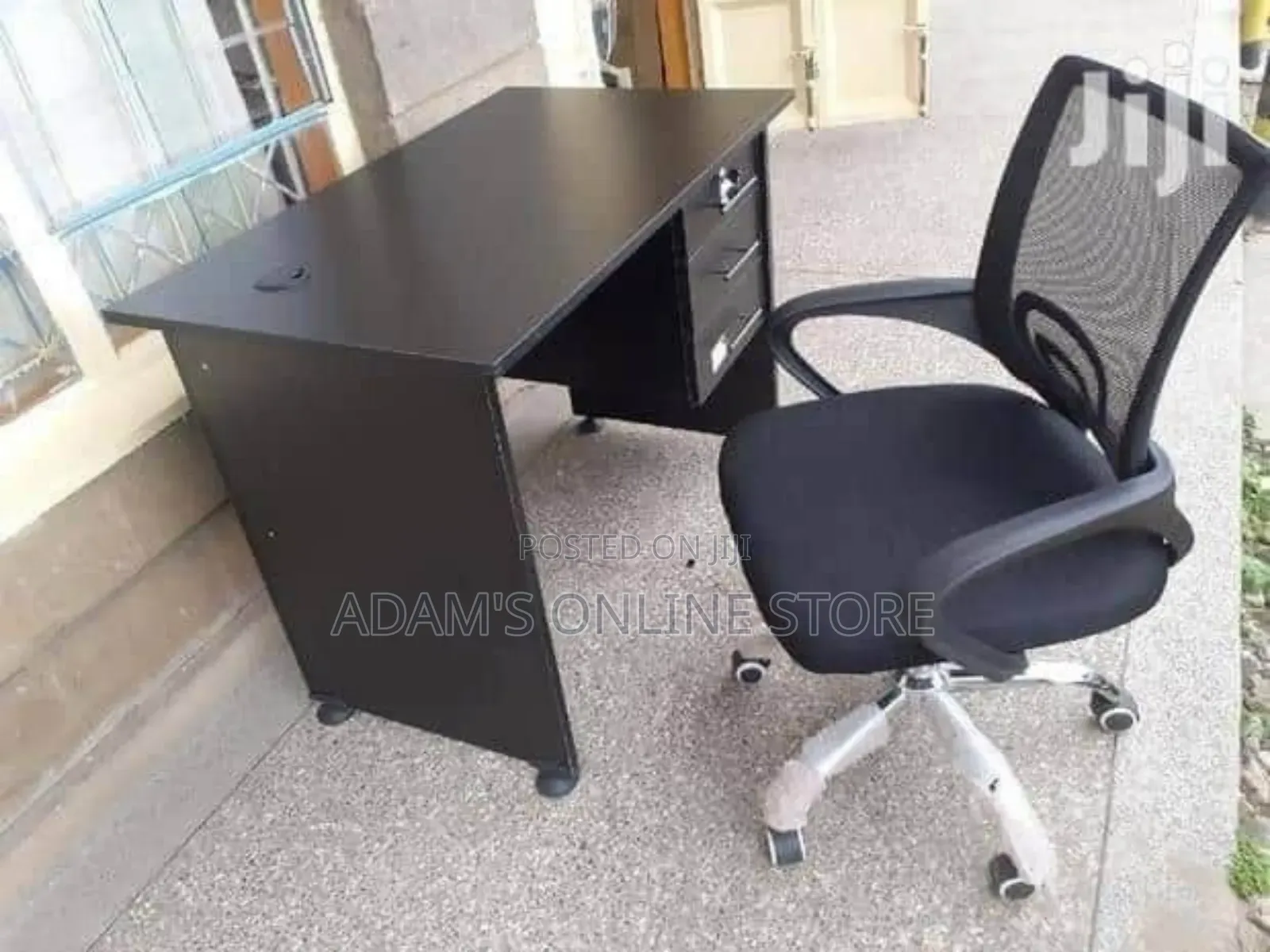 Office Table Desk Grey With Office Chair 