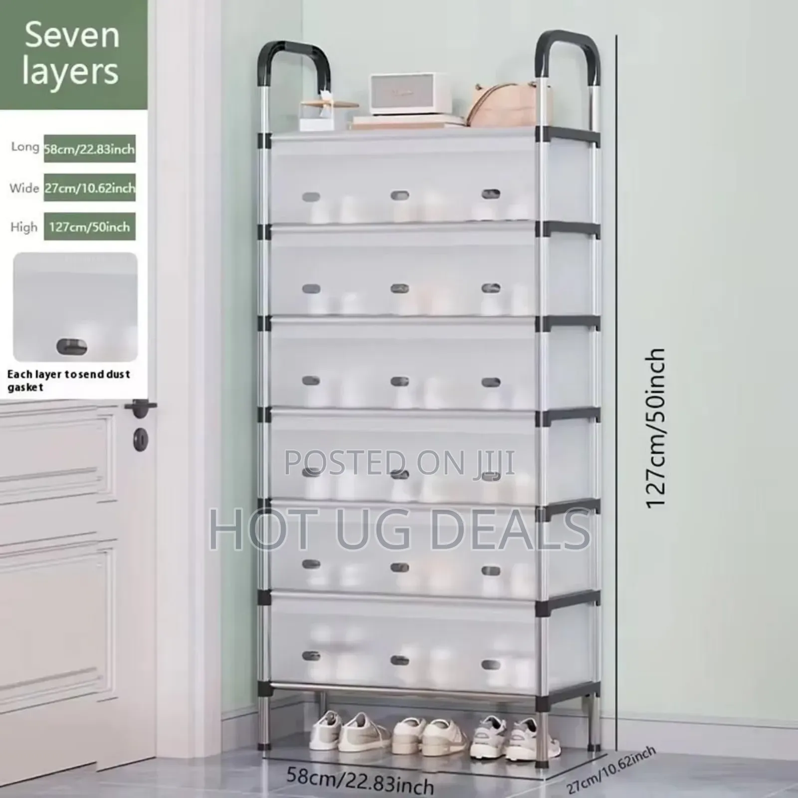 Shoe Rack 7 Layer With Dust Proof Covers