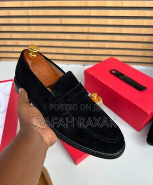 Original Men’S Black Suede Clarks Penny Loafers