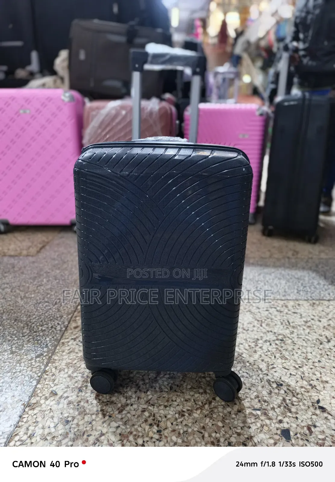 Luxury Rubber Plastic Suitcase. Medium Size