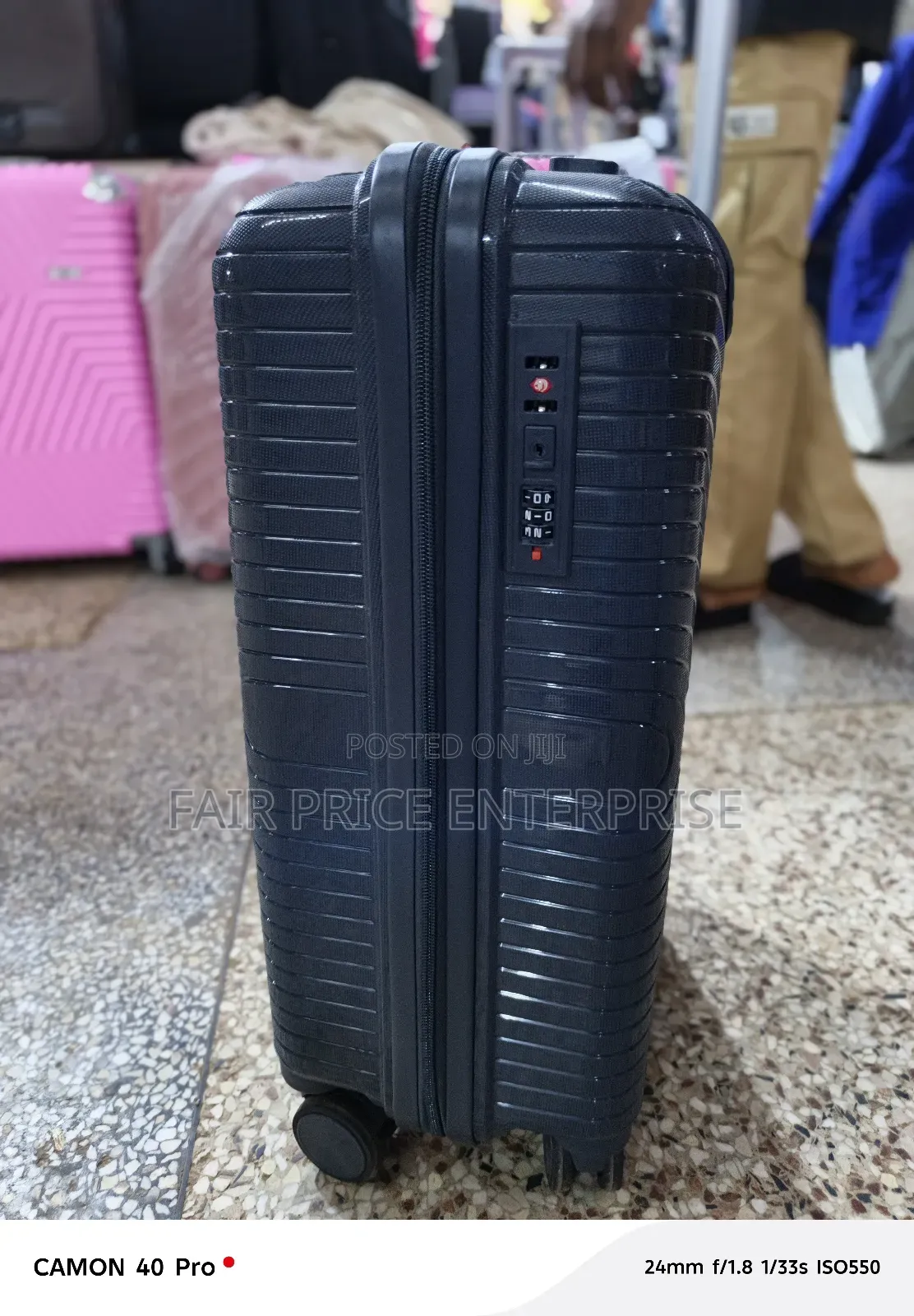 Luxury Rubber Plastic Suitcase. Medium Size