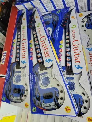 Kids Electric Music Guitar With Lights Pop Sound Effects – Blue