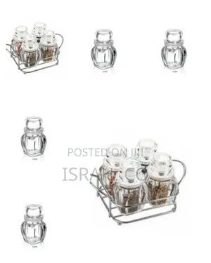 4 Piece Spice, Salt, Pepper Shaker Rack Organizer