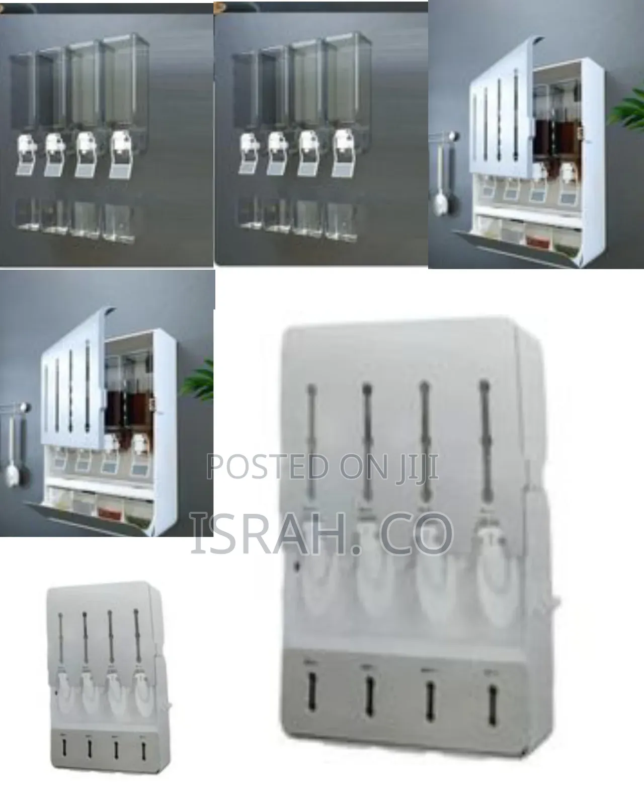 4 Bottle Kitchen Wall Mounted Spice Rack Multi-Functional Condiment