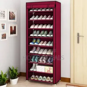 9-layer Shoe Rack With Cloth Cover – Large Capacity & Dust-proof