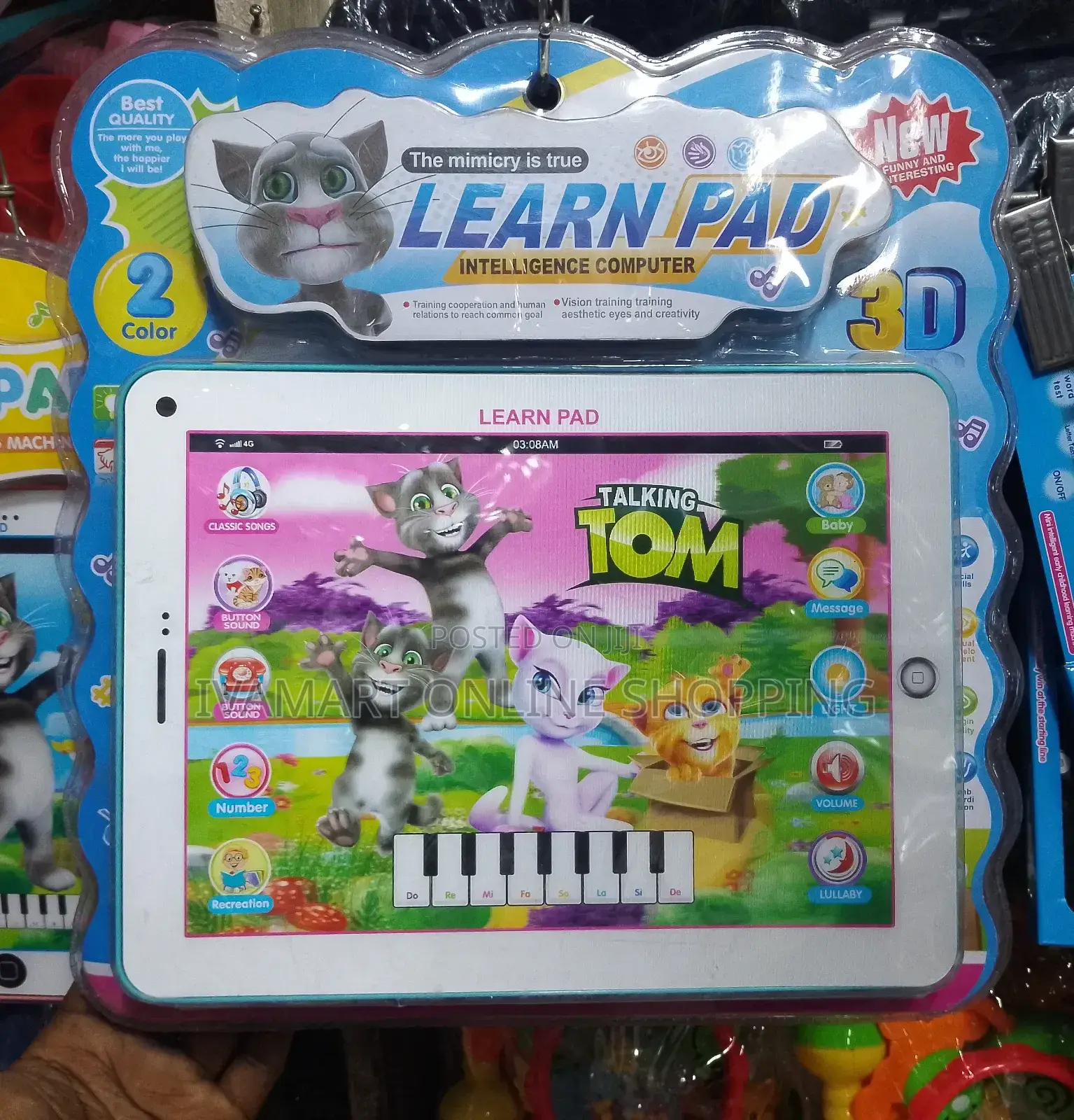 Talking Tom Intelligent Learn Pad Toy for Kid - Battery Powered