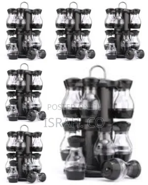 16pc Rotating Kitchen Herbs Spice Rack Storage Organizer Tins