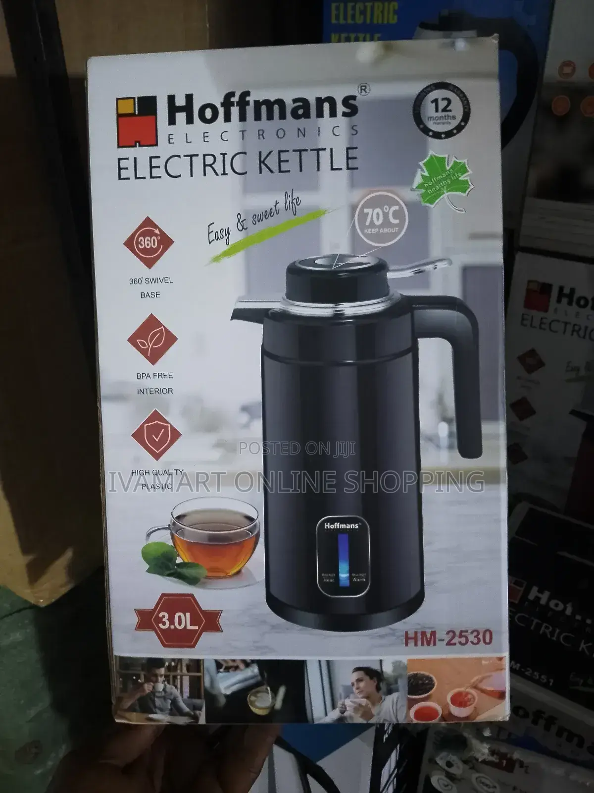 Hoffmans 3.0 L Electric Kettle (Model Hm-2530) - 70°C Keep About.