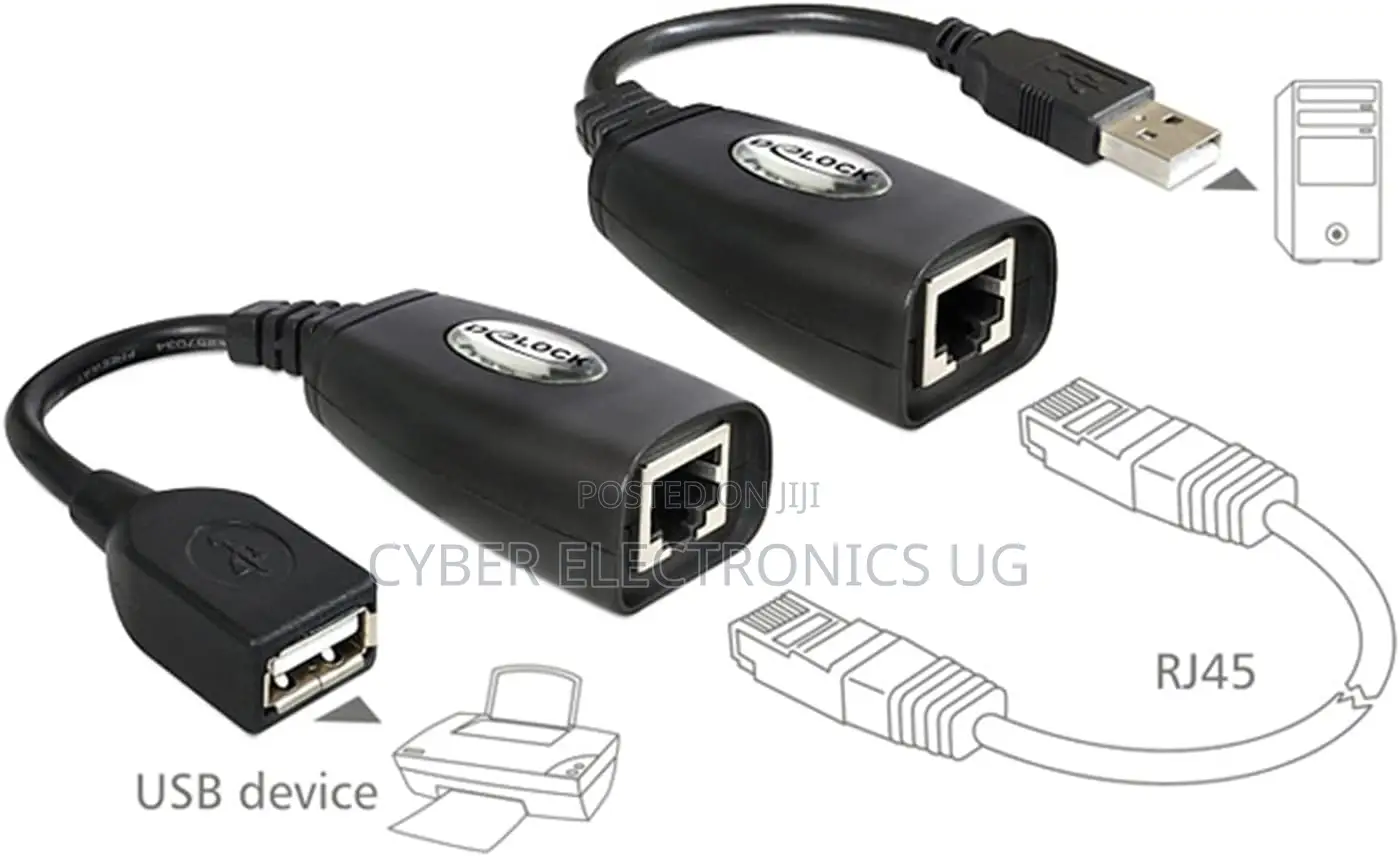 Usb Extension to Rj45 Adapter Lan Adapter Over Cat5/ Cat5e/ Cat6 Cable