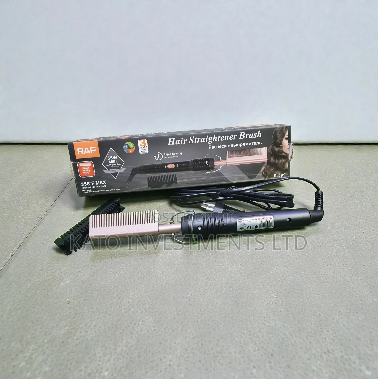 2 In 1 Hot Comb Temperature Adjustable Hair Straightener Brush