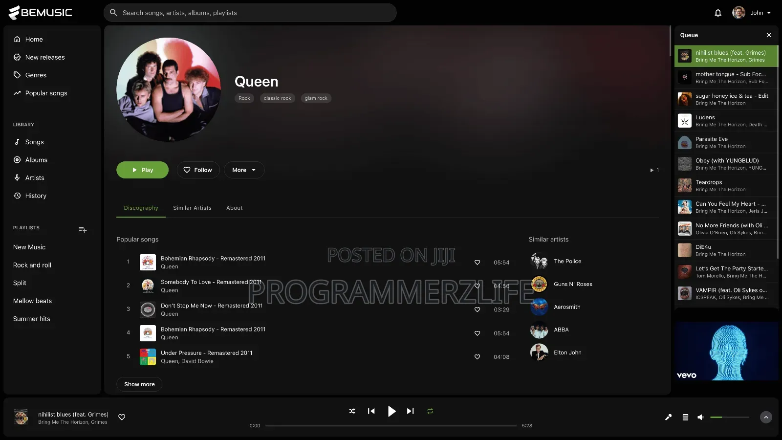 Musician Website Portal
