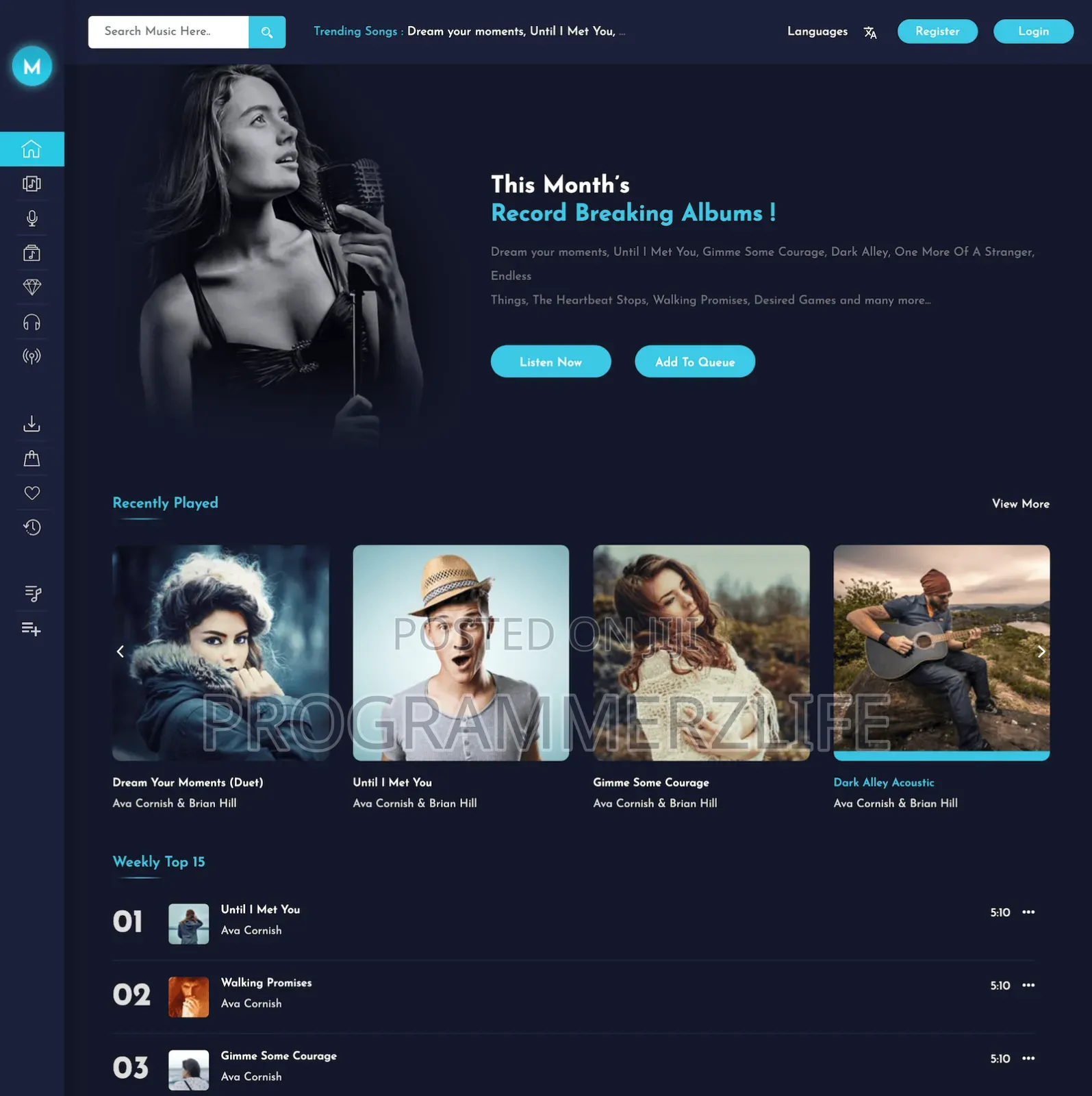 Musician Website Portal