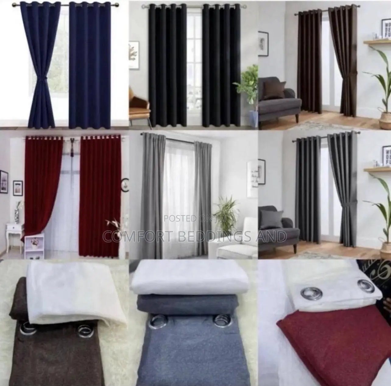 Plain Curtains With Single Net