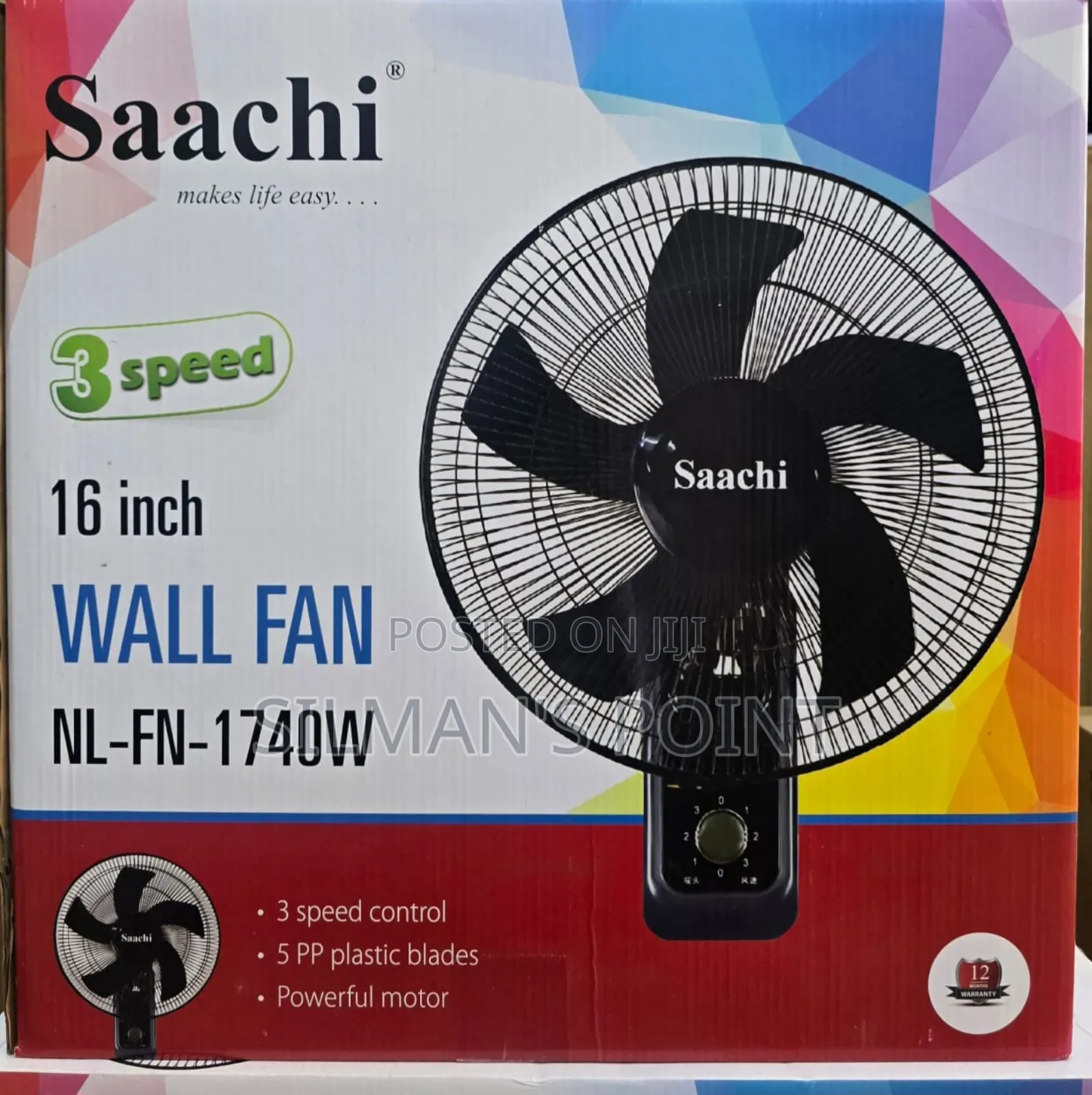 Saachi Wall Fan 16 Inch