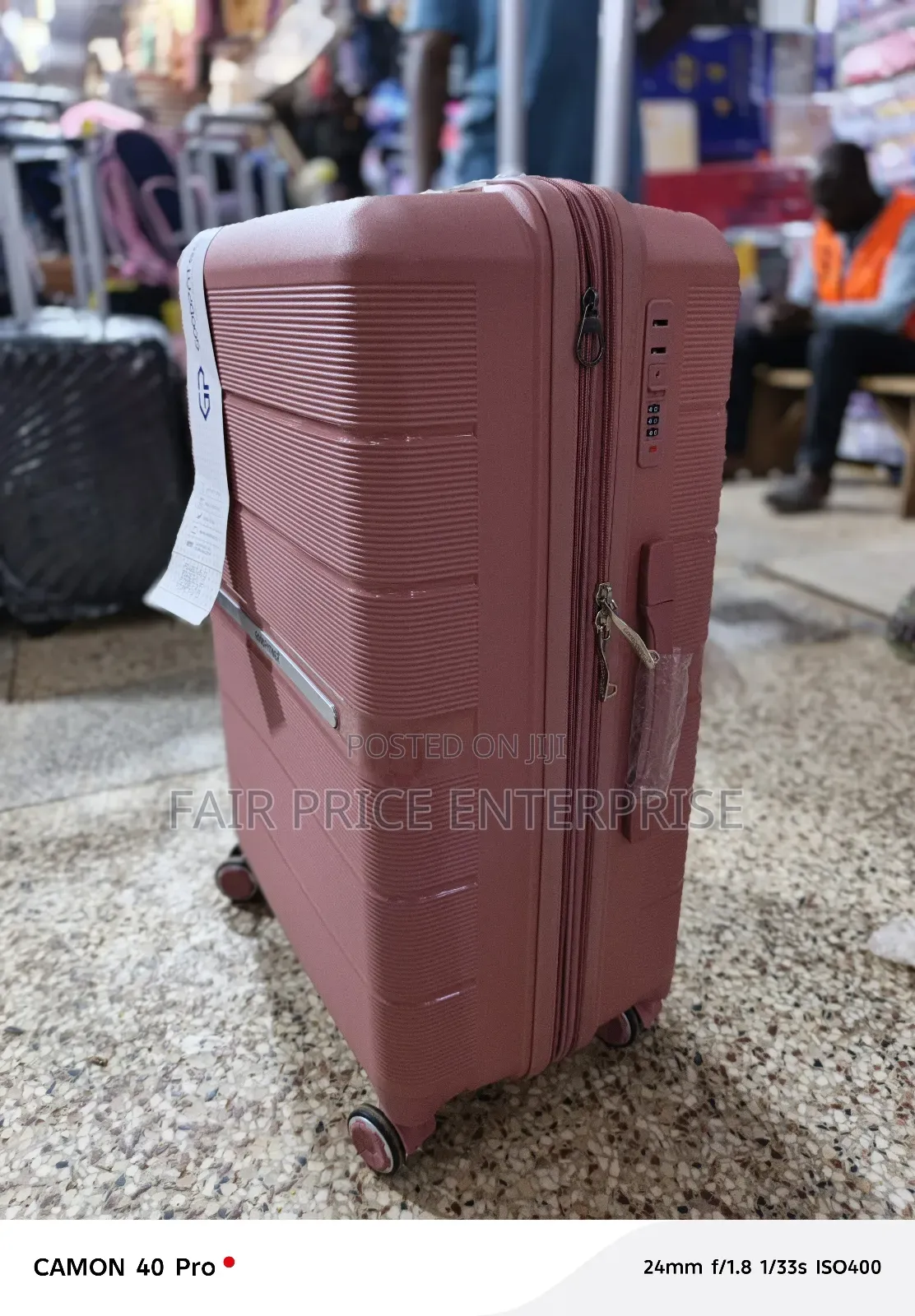 Original Good Paten Rubber Plastic Suitcase. Extra Large Size