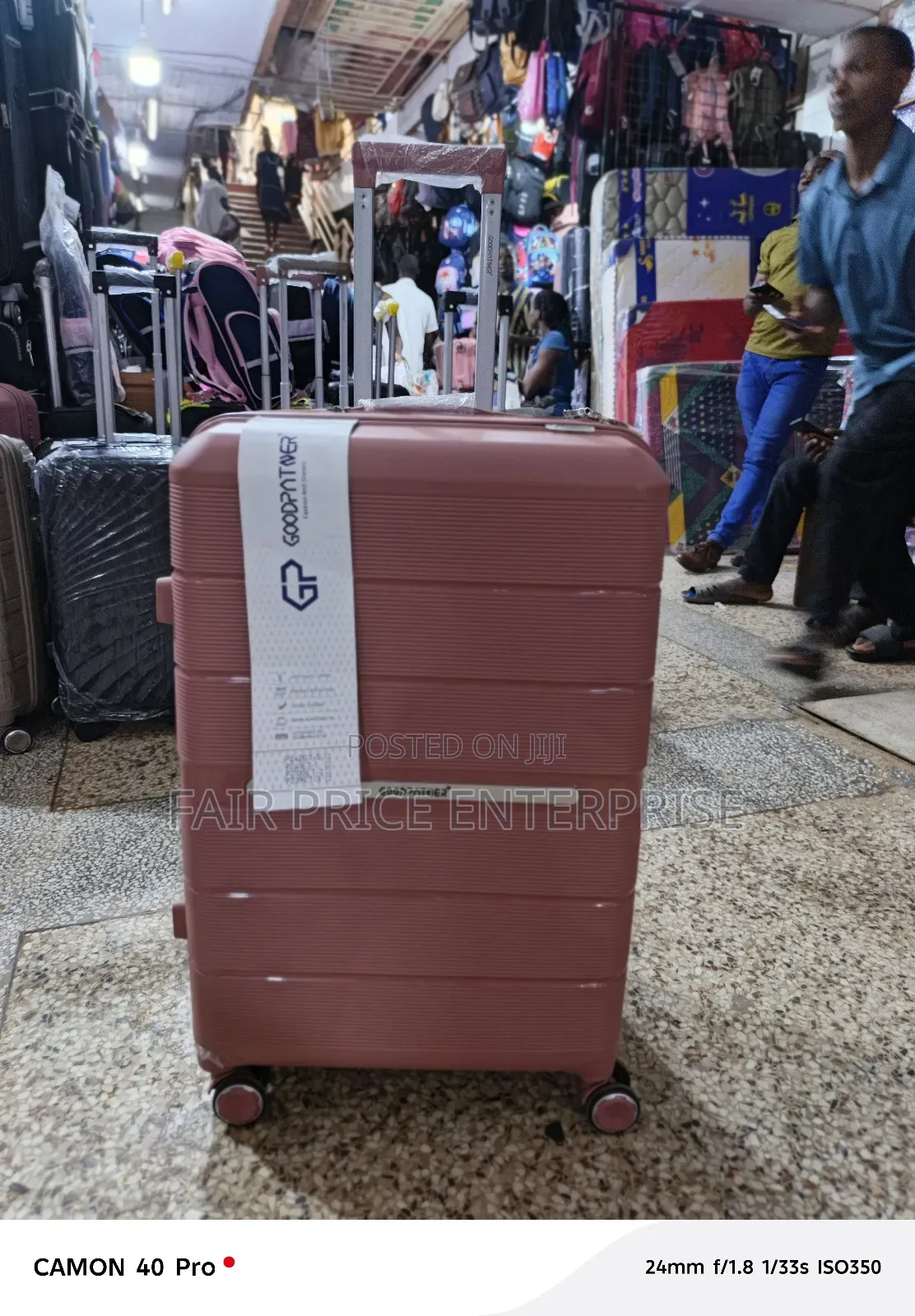 Pure Rubber Plastic Suitcase. Medium Size. Rose Gold Color