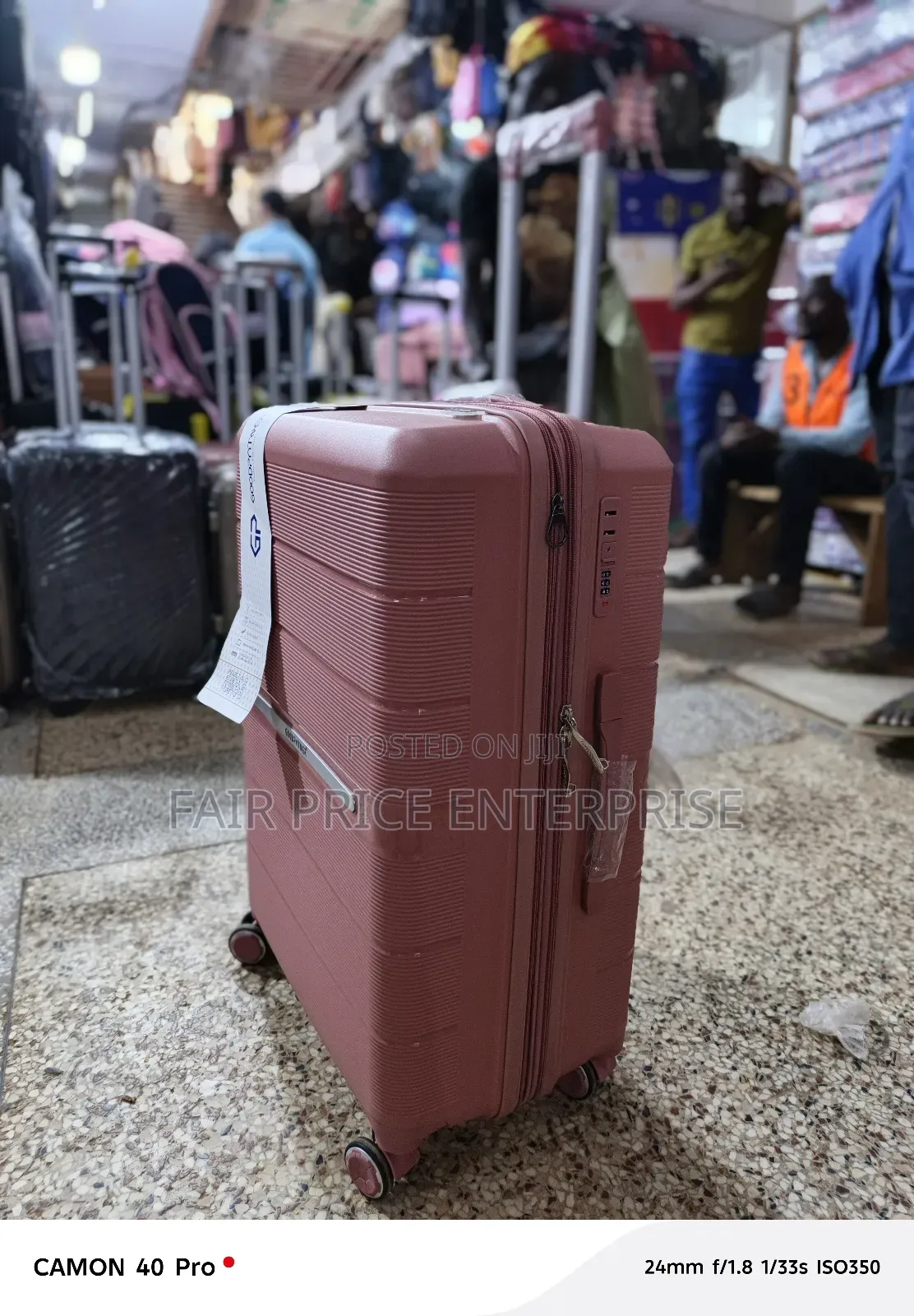 Pure Rubber Plastic Suitcase. Medium Size. Rose Gold Color