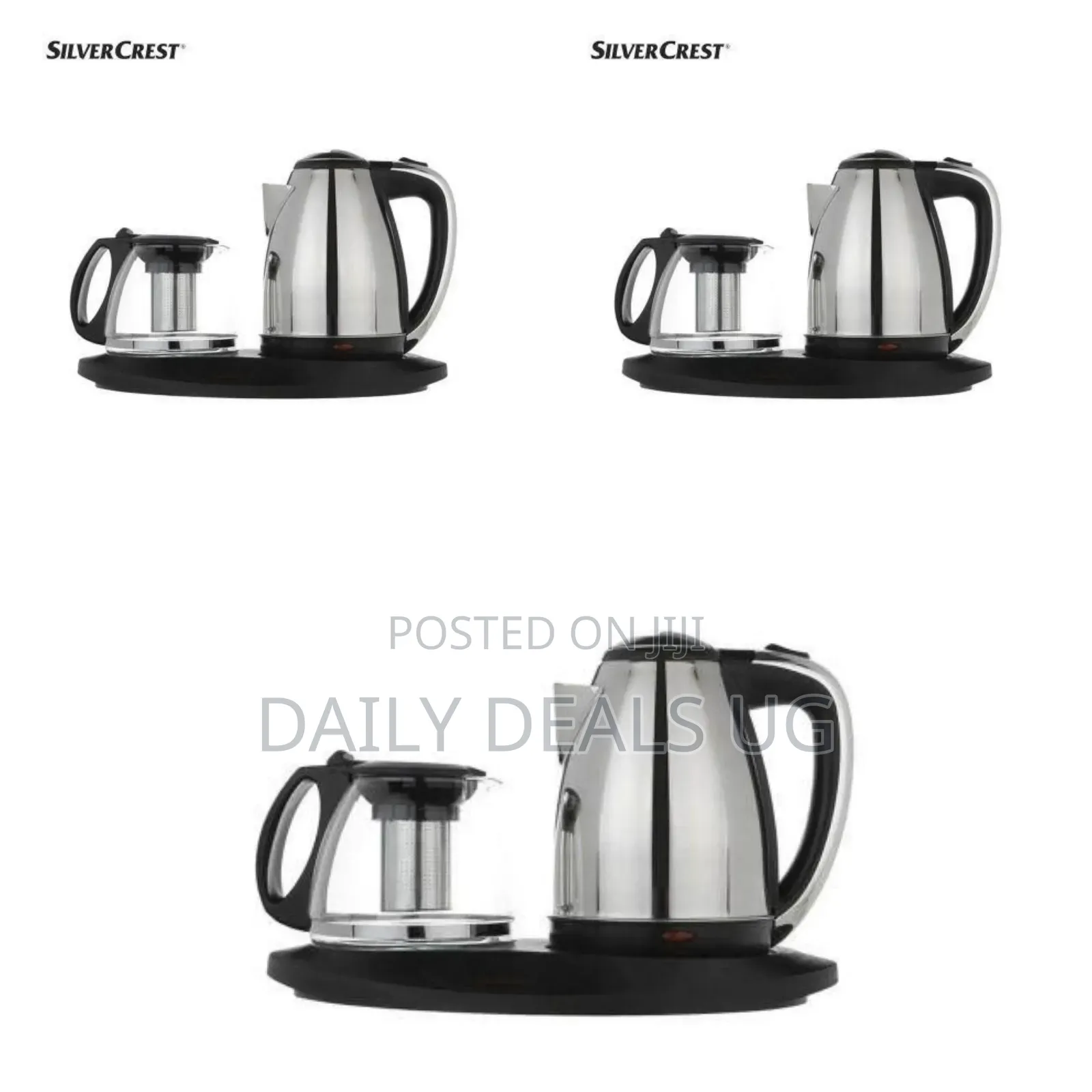Silvercrest Stainless Steel Electric Kettle and Tea Pot Set