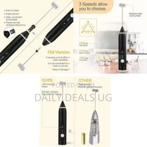 Rechargeable Handheld Electric Milk Frother and Whisk