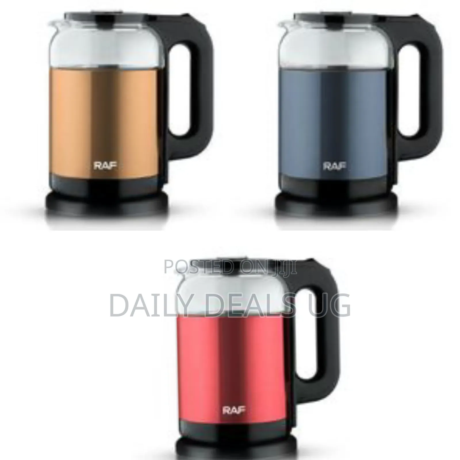Raf Designer Glass and Copper Electric Kettle - Multicolor