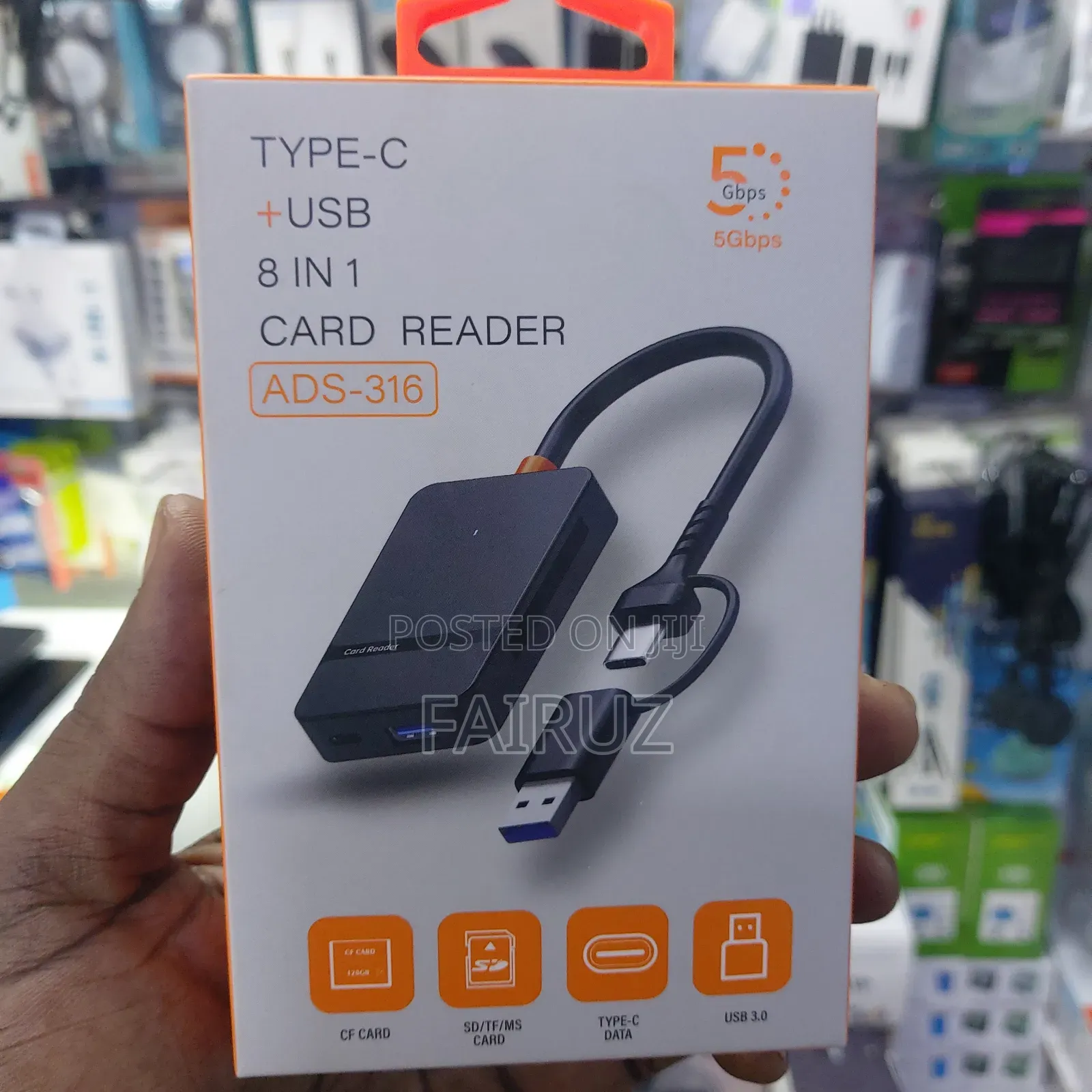 8 in 1 Type-C to Usb 3.0 Card Reader