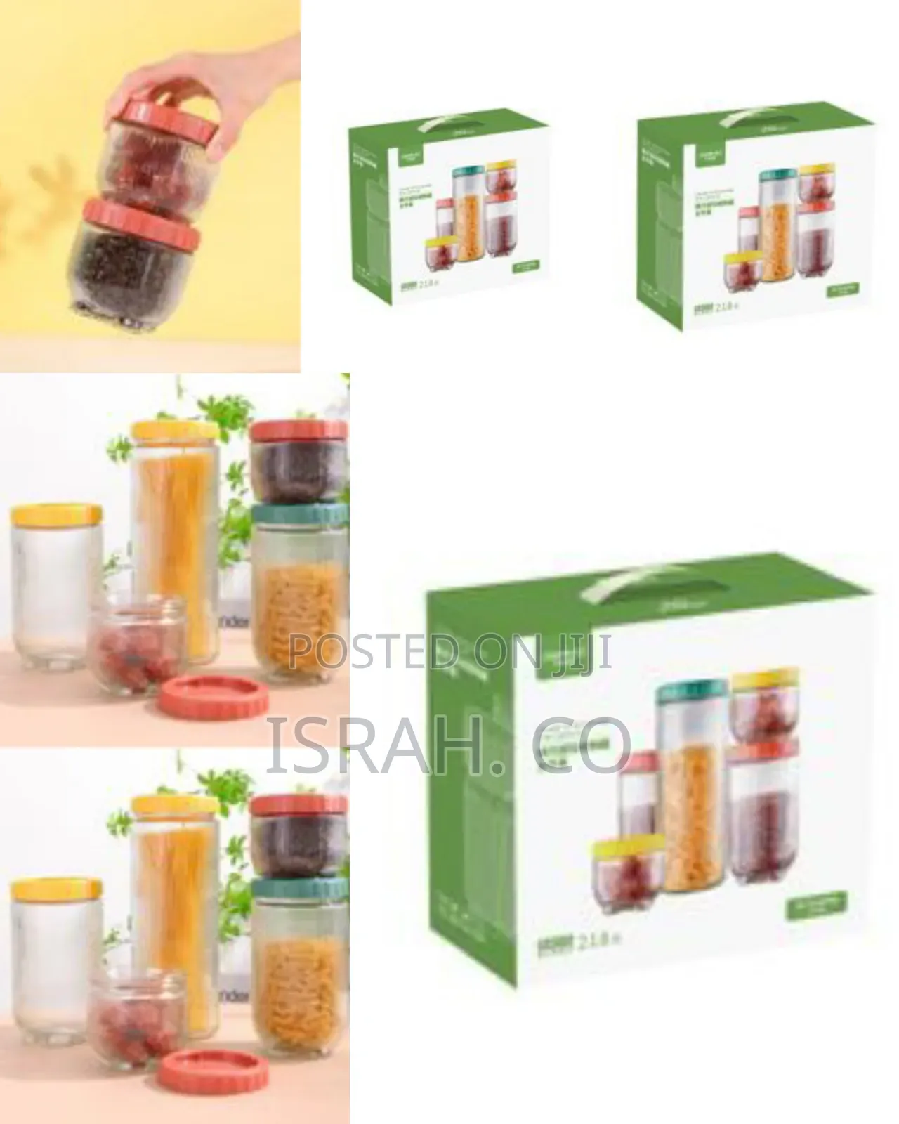 5 Pieces Glass Storage Jars,Glass Food Storage Containers,Canister