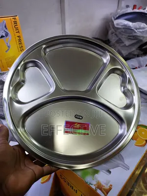 Stainless Steel Partitioned Dinner Plate 32cm.