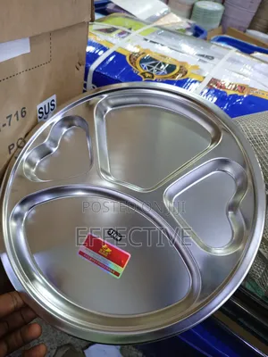 Stainless Steel Partitioned Dinner Plate 32cm.