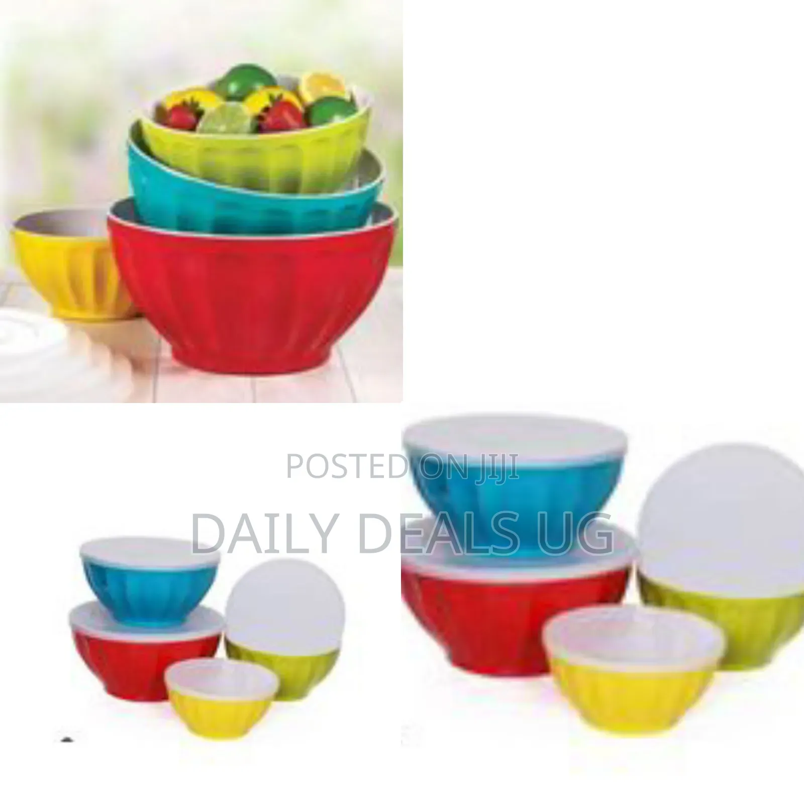 Set of Melamine Mixing Bowls With Lids