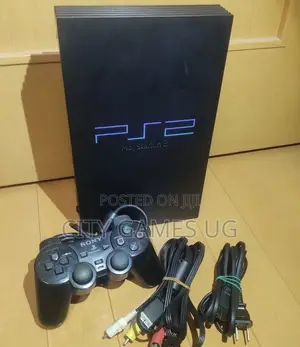 Sony Playstation2 Ps2 Black Game Console Box