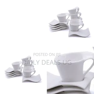 Lifesmile 6 Piece Tea Coffee Cups and Saucers Set in White