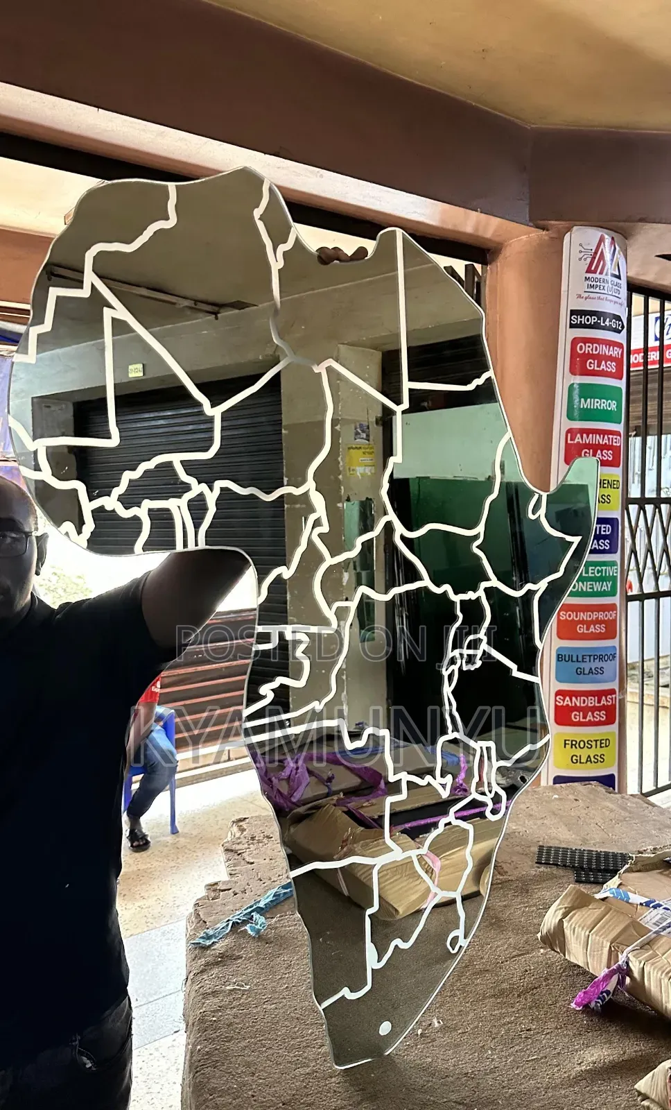 African Map Mirror